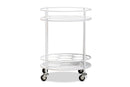Beale White Metal 2-Tier Kitchen Cart Baxton