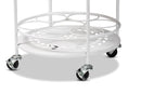 Beale White Metal 2-Tier Kitchen Cart Baxton