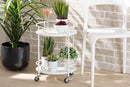 Beale White Metal 2-Tier Kitchen Cart Baxton