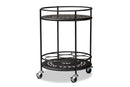 Beale Black Metal 2-Tier Kitchen Cart Baxton