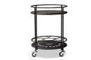Beale Black Metal 2-Tier Kitchen Cart Baxton