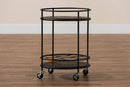 Beale Black Metal 2-Tier Kitchen Cart Baxton