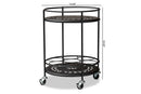Beale Black Metal 2-Tier Kitchen Cart Baxton