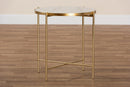 Packer Gold Finished Metal End Table w/Marble Tabletop Baxton