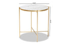 Packer Gold Finished Metal End Table w/Marble Tabletop Baxton