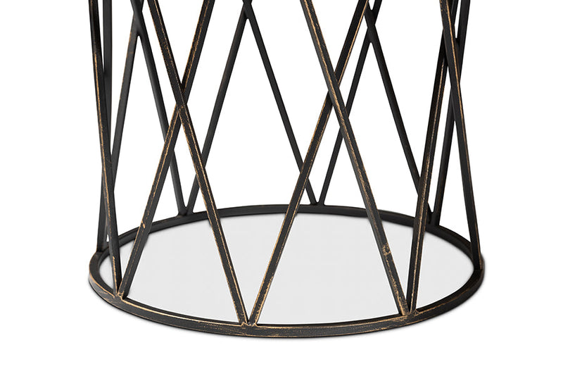 Imogen Antique Black finished Metal End Table Baxton