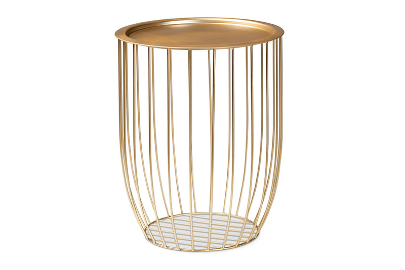 Radenza Modern and Contemporary Gold Finished Metal End Table