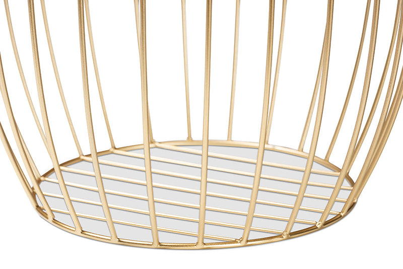 Radenza Gold Finished Metal End Table Baxton