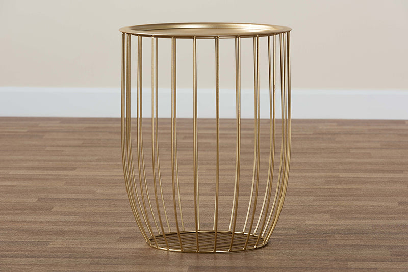 Radenza Modern and Contemporary Gold Finished Metal End Table