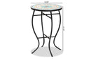 Seraphin Black Metal and Multi-Colored Ceramic Tile Plant Stand Baxton