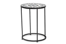 Romy Multi-Colored Glass and Black Metal Outdoor Side Table Baxton