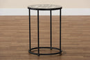 Romy Multi-Colored Glass and Black Metal Outdoor Side Table Baxton