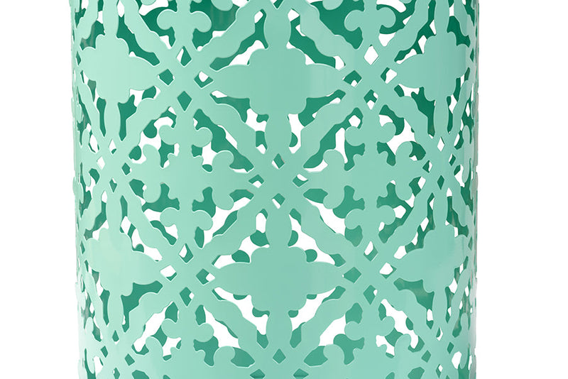 Disa Aqua Finished metal Outdoor Side Table Baxton