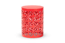 Disa Red Finished metal Outdoor Side Table Baxton
