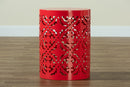 Disa Red Finished metal Outdoor Side Table Baxton