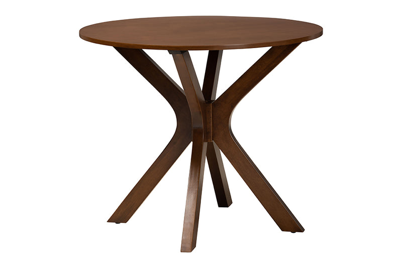 Marquetterie Modern Gray and Walnut Brown Wood 5-Piece Dining Set