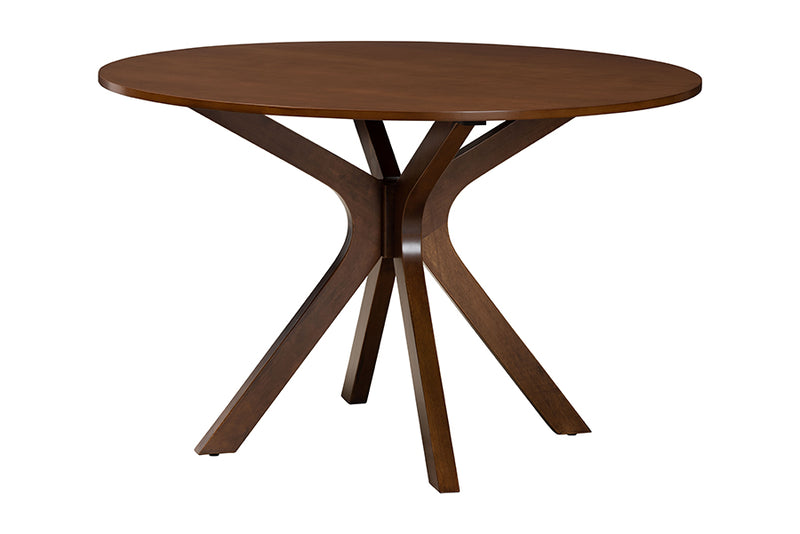 Marquetterie Modern Gray and Walnut Brown Wood 7-Piece Dining Set