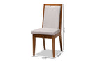 Chase Gray Fabric Upholstered and Walnut Brown 2Pc Dining Chair Set Baxton