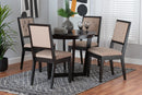 Kabira Modern Beige Fabric and Dark Brown 5-Piece Dining Set Baxton