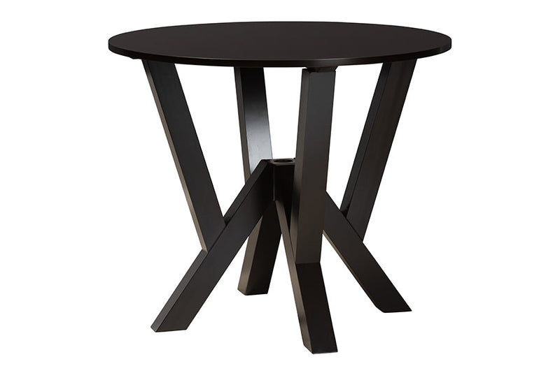 Dania Modern Sand Fabric and Dark Brown 5-Piece Dining Set Baxton