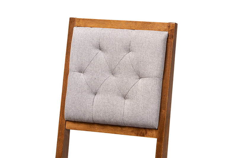 Kabira Modern Gray and Walnut Brown Wood 5-Piece Dining Set Baxton