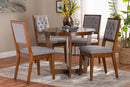 Kabira Modern Gray and Walnut Brown Wood 5-Piece Dining Set Baxton