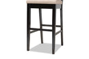 Kalista Sand Fabric Dark Brown 2Pc Bar Stool Set Baxton