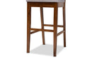 Kalista Gray Fabric Walnut Brown 2Pc Bar Stool Set Baxton