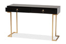 Caitlin Black and Gold Metal 2-Drawer Console Table Baxton