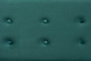 Swindon Green Velvet Fabric Dark Brown Storage Bench Baxton