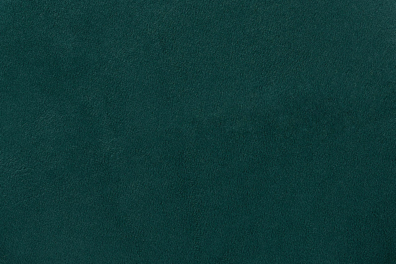 Raya Green Velvet Fabric Upholstered and Gold Finished Metal Ottoman Baxton