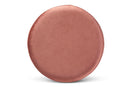 Raya Blush Pink Velvet Fabric Upholstered and Gold Finished Metal Ottoman Baxton