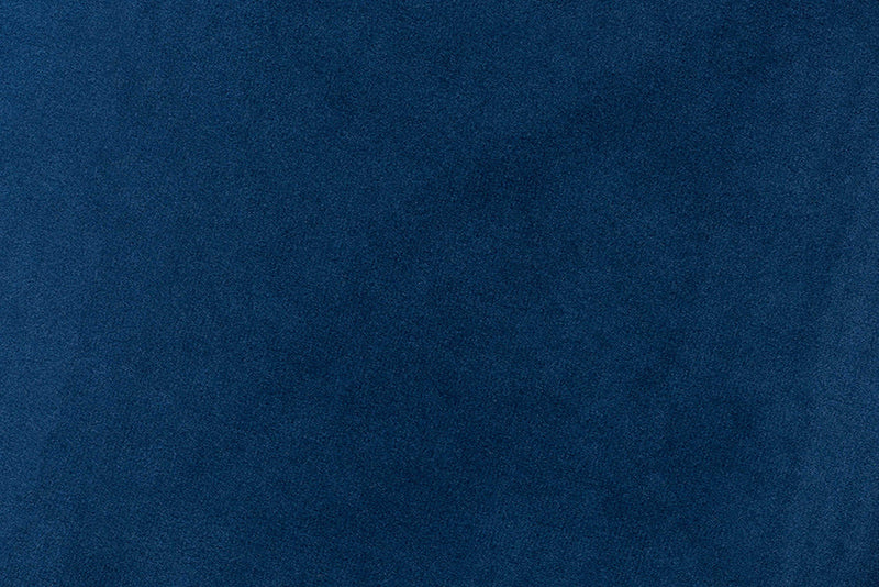 Bisset Navy Blue Velvet Fabric Upholstered and Gold Finished Metal Ottoman Baxton