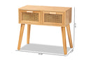 Librina Oak Brown 2-Drawer Console Table w/Rattan Baxton