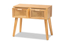 Librina Oak Brown 2-Drawer Console Table w/Rattan Baxton