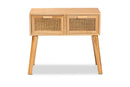 Librina Oak Brown 2-Drawer Console Table w/Rattan Baxton