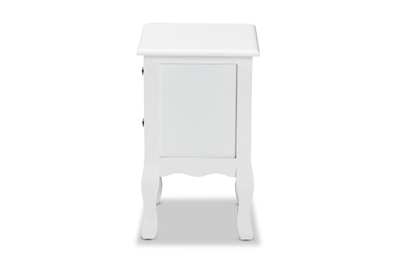 Bergen Classic and Traditional White Finished Wood 2-Drawer End Table