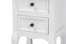 Bergen White 2-Drawer End Table Baxton