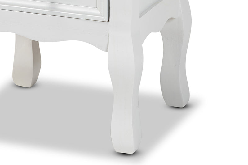 Bergen Classic and Traditional White Finished Wood 2-Drawer End Table