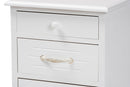 Edouard White 3-Drawer End Table Baxton