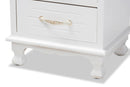 Edouard White 3-Drawer End Table Baxton