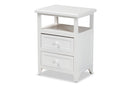 Kallima White 2-Drawer End Table Baxton