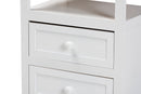 Kallima White 2-Drawer End Table Baxton