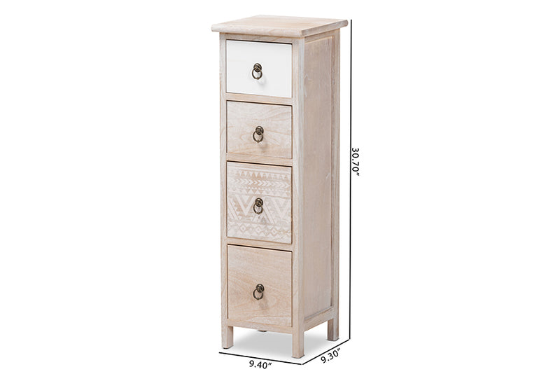 Massey Modern and Contemporary Multi-Colored Wood 4-Drawer Storage Unit