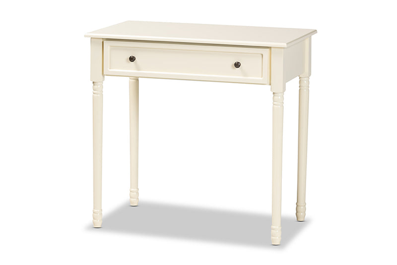 Rayner Classic and Traditional White Finished Wood 1-Drawer Console Table