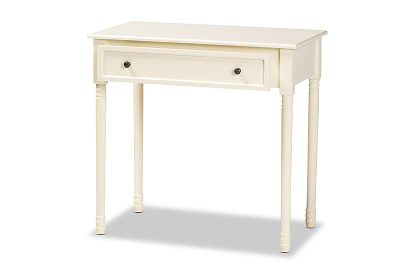 Rayner Classic and Traditional White Finished Wood 1-Drawer Console Table