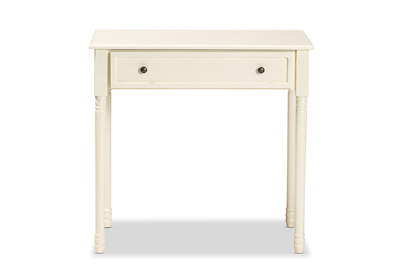 Rayner Classic and Traditional White Finished Wood 1-Drawer Console Table