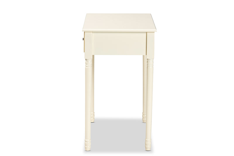 Rayner Classic and Traditional White Finished Wood 1-Drawer Console Table