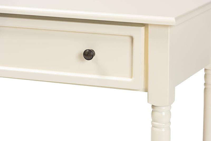 Rayner Classic and Traditional White Finished Wood 1-Drawer Console Table