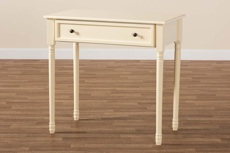 Rayner Classic and Traditional White Finished Wood 1-Drawer Console Table